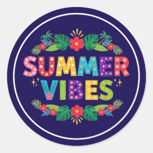 Summer Vibes Floral Design-54504 Hoodie Runder Aufkleber