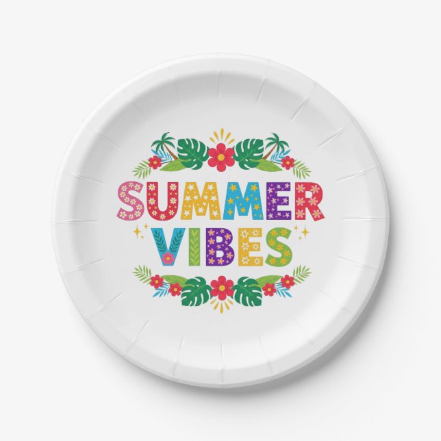 Summer Vibes Floral Design-54504 Pappteller (Vorderseite)