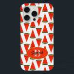 Summer Vibes Fun Watermelon Slices Muster iPhone 15 Pro Max Hülle<br><div class="desc">Das Design ist mit einem sommerlichen Lieblings-Snack Wassermelone-Slice-Muster mit monogramm Anfangsbuchstaben und Vorlagennamen in einem ovalen. Personalisieren Sie den Text,  entfernen Sie den einen oder den anderen Textabschnitt,  geben Sie ihn ab oder bearbeiten Sie ihn mit dem Entwurfstool,  um einen Schriftart auszuwählen,  den Sie bevorzugen.</div>