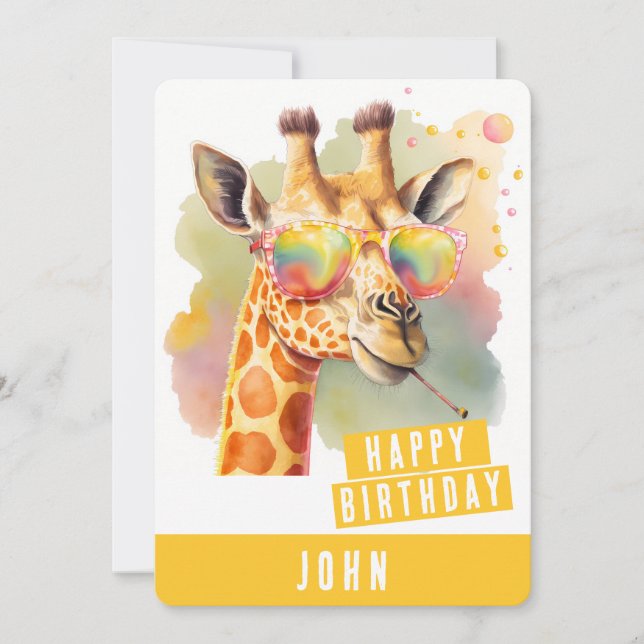 Summer vibes Giraffe Geburtstagskarte Feiertagskarte (Vorderseite)