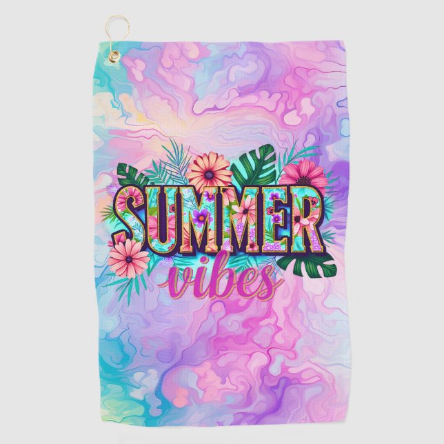 Summer Vibes Golfhandtuch (Vorderseite)