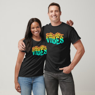 Summer Vibes Heat Lettering Dunkk Black T-Shirt