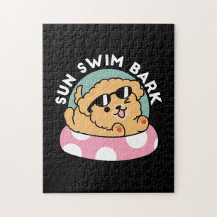 Summer Vibes Hund - Floating Welpe mit Sonnenbrill