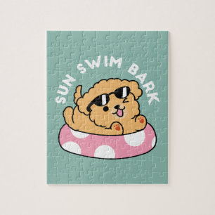 Summer Vibes Hund - Floating Welpe mit Sonnenbrill