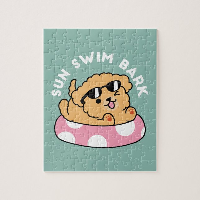Summer Vibes Hund - Floating Welpe mit Sonnenbrill (Vertikal)