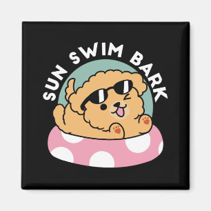 Summer Vibes Hund - Floating Welpe mit Sonnenbrill Magnet