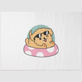 Summer Vibes Hund - Floating Welpe mit Sonnenbrill Seidenpapier