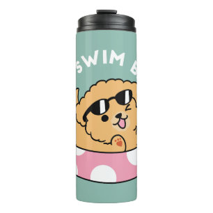 Summer Vibes Hund - Floating Welpe mit Sonnenbrill Thermosbecher