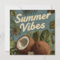 "Summer Vibes" mit Kokosnüssen und tropischen Blät