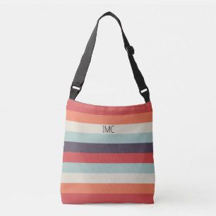 Summer Vibes Mit Monogramm Stripe Muster Tragetaschen Mit Langen Trägern
