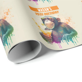 Summer vibes Monkey - Geburtstag Geschenkpapier