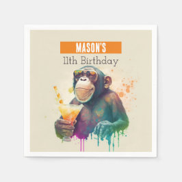 Summer vibes Monkey - Geburtstag Serviette
