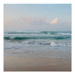 Summer Vibes Ombre Beach Sun & Sand Monogram Poster