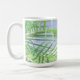Summer Vibes Palm Tree Blätter Blassgrüne Pastel Kaffeetasse