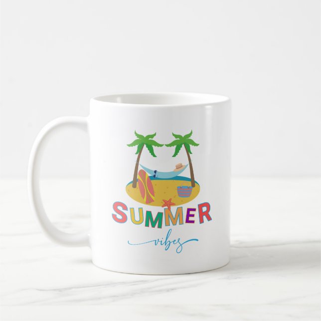 Summer Vibes Palm Trees Beach Kaffeetasse (Links)