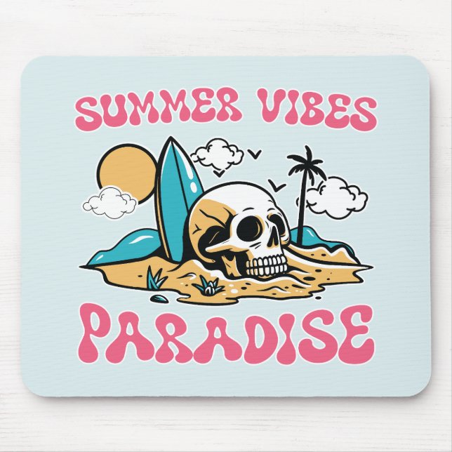 Summer Vibes Paradise - Skull Mousepad (Vorne)