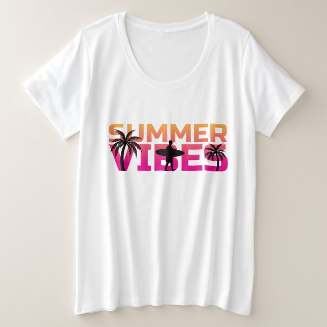 Summer Vibes Plus Größe Große Größe T-Shirt (Design vorne)