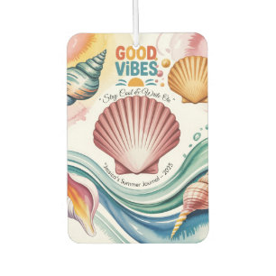Summer Vibes Retro Beach Illustration Autolufterfrischer