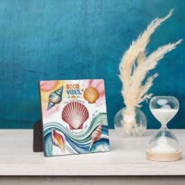 Summer Vibes Retro Beach Illustration Fotoplatte