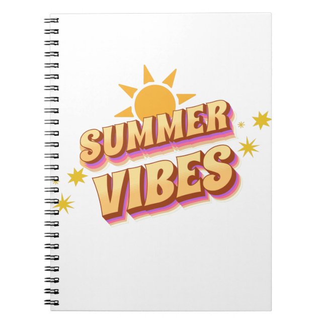 Summer Vibes Retro Notizblock (Vorderseite)
