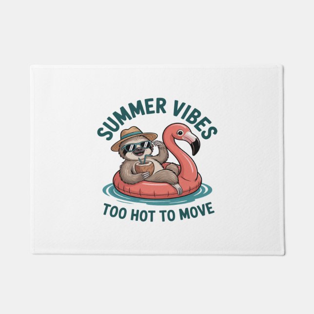 Summer Vibes Sloth Funny Lazy Float Fußmatte (Vorderseite)