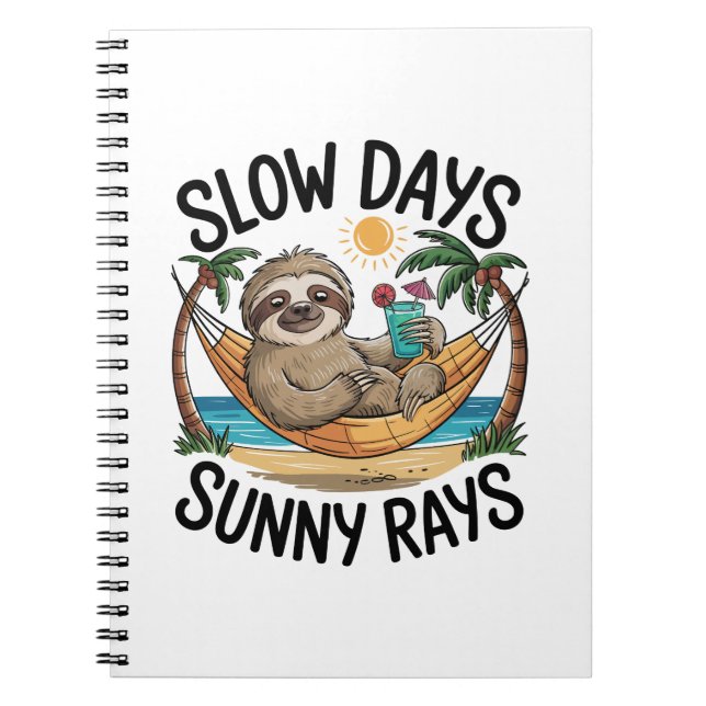 Summer Vibes Sloth Funny Lazy Float Notizblock (Vorderseite)