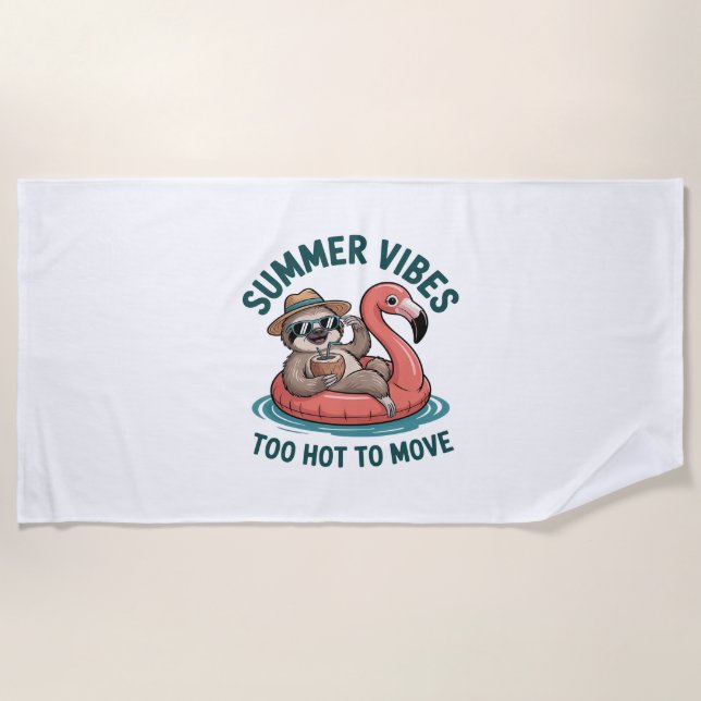 Summer Vibes Sloth Funny Lazy Float Strandtuch (Vorderseite)