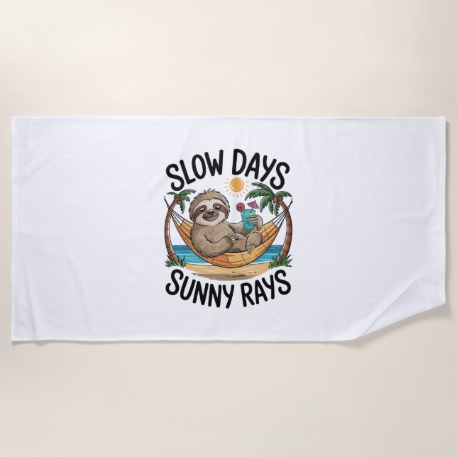 Summer Vibes Sloth Funny Lazy Float Strandtuch (Vorderseite)