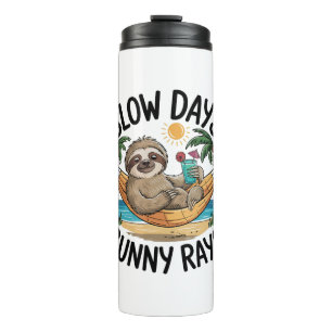 Summer Vibes Sloth Funny Lazy Float Thermosbecher