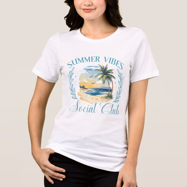 Summer Vibes Social Club | Fun Summer  Tri-Blend Shirt (Vorderseite)
