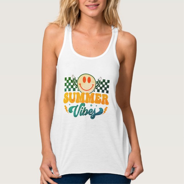 "Summer Vibes", Sommer Tank Top (Vorderseite)
