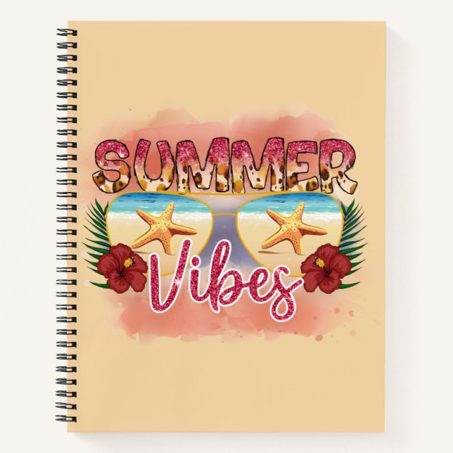 Summer Vibes | Starfish | Küstenstrand Notizbuch (Vorderseite)