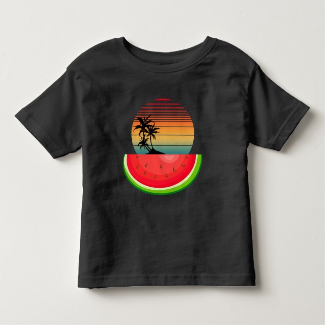 Summer Vibes Sunset Watermelon Kleinkind T-shirt (Vorderseite)