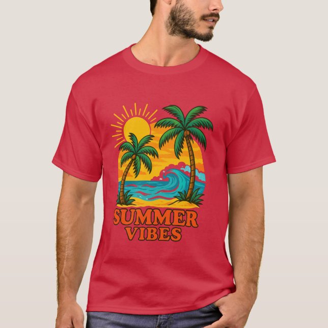Summer Vibes T - Shirt für Sonne, Wind und Strand  (Vorderseite)