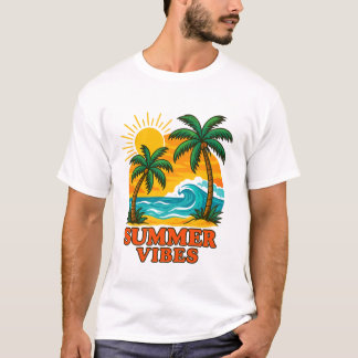 Summer Vibes T - Shirt für Sonne, Wind und Strand 