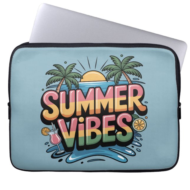 Summer Vibes Tropical Beach Laptopschutzhülle (Vorderseite)