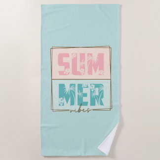 Summer Vibes Tropical Beach Retro Vintag Strandtuch