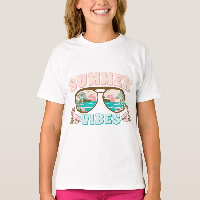 Summer Vibes Tropical Beach Sommerspass T-Shirt (Vorderseite)