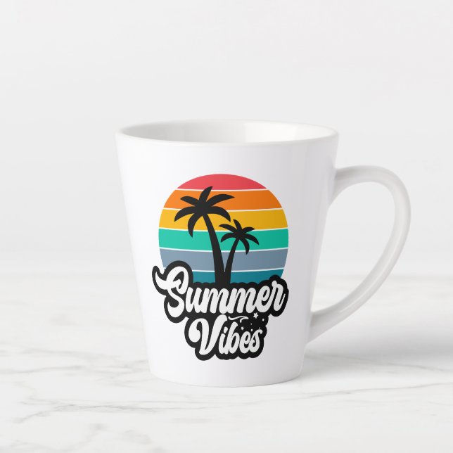 Summer Vibes Tropical Lake Scene-32922 Milchtasse (Rechts)