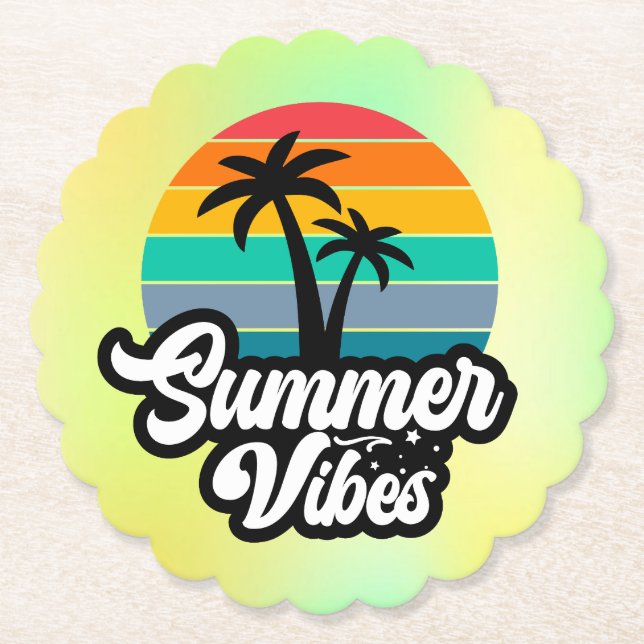 Summer Vibes Tropical Lake Scene-32922 Untersetzer (Vorderseite)