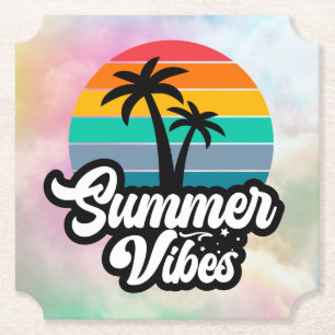 Summer Vibes Tropical Lake Scene-32922 Untersetzer