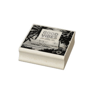 Summer Vibes Tropical Notebook Gummistempel