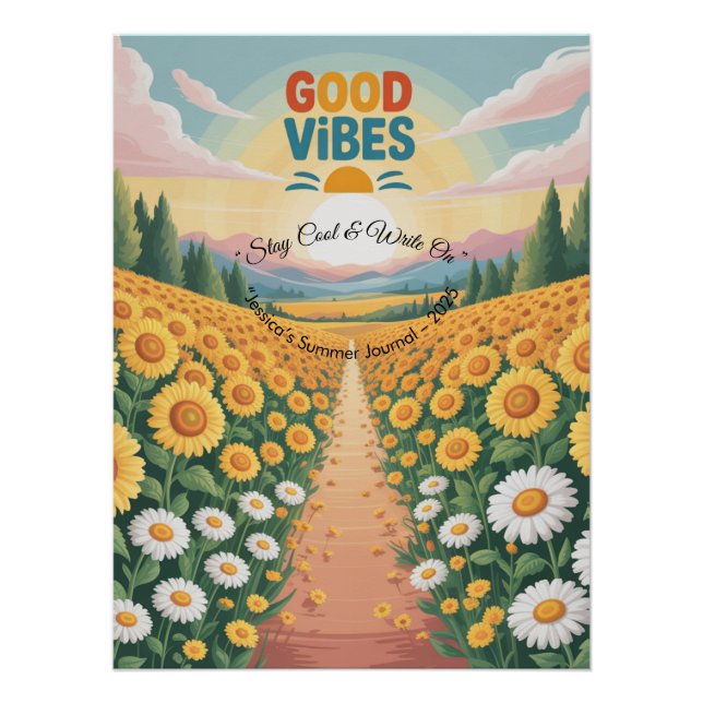 Summer Vibes Tropical Notebook Poster (Vorderseite)