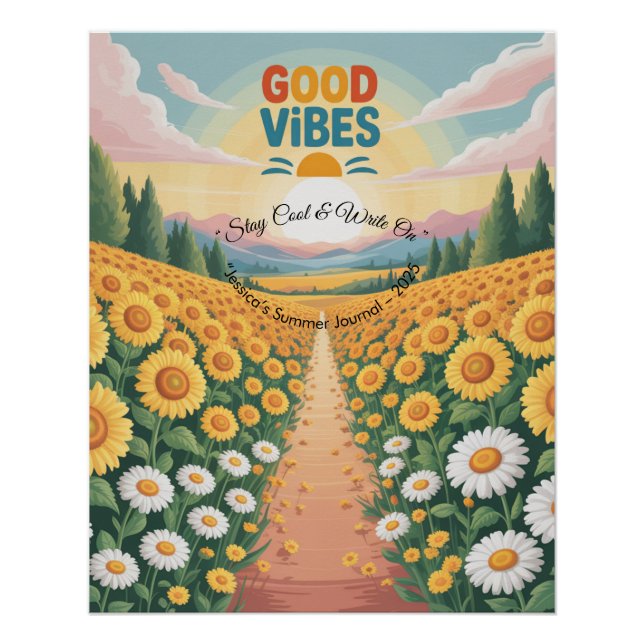 Summer Vibes Tropical Notebook Poster (Vorderseite)