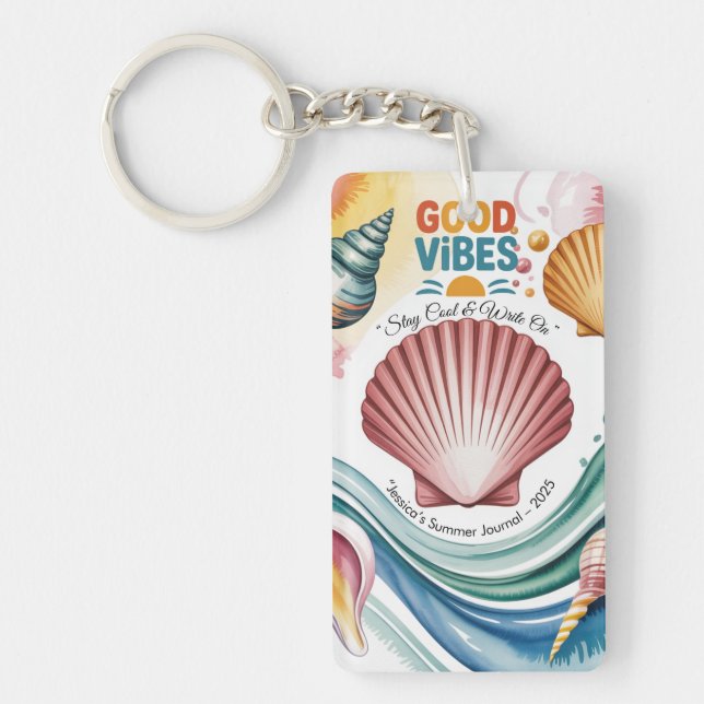 Summer Vibes Tropical Notebook Schlüsselanhänger (Vorderseite)