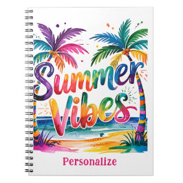 Summer Vibes Tropical Palm Tree Ozean Personalisie Notizblock