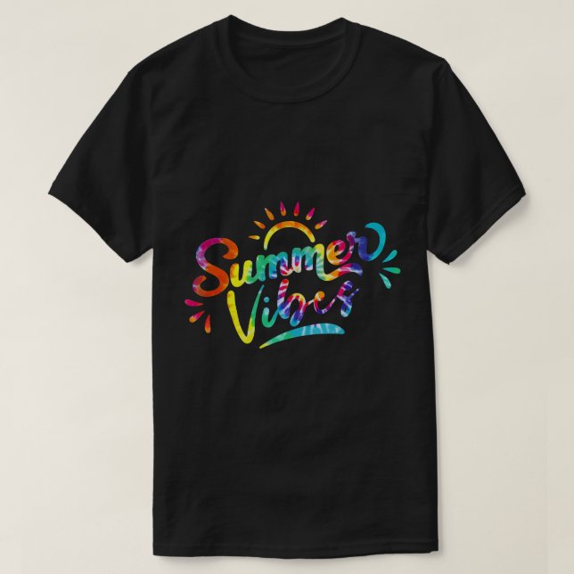 Summer Vibes Tye Dye Summer Beach Travel Family T-Shirt (Design vorne)