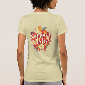 Summer Vibes Typografie Tropische Blume T-Shirt