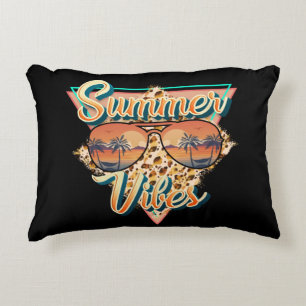 Summer Vibes   Vintage Sonnenbrille   Beach Sunset Dekokissen