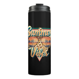 Summer Vibes   Vintage Sonnenbrille   Beach Sunset Thermosbecher